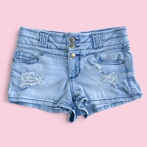 Light Blue 🩵 DENIM SHORTS | High-Waisted | Distressed | Summer | Small 1/2